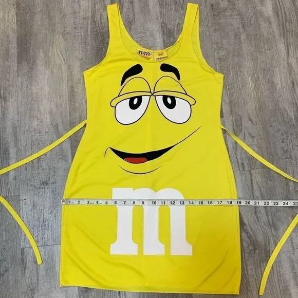 New Yellow M&M fitted Stretchy dress/costume One size fits most - Picture 5 of 11